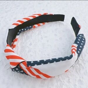 NIP Patriotic Knotted Head Band Red White Blue